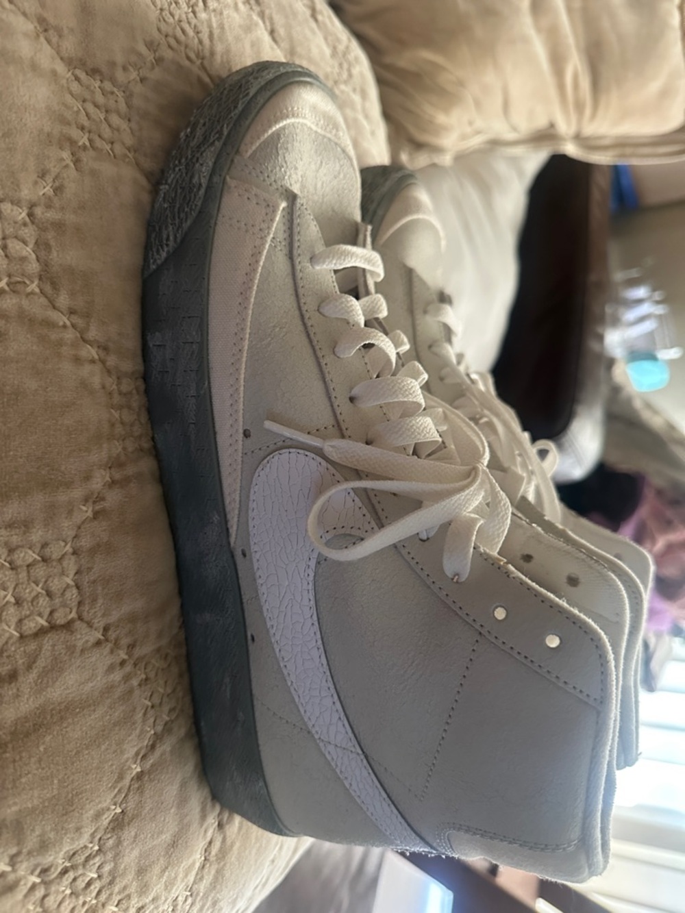 Nike Men’s High-Top Athletic Sneakers White and Gray